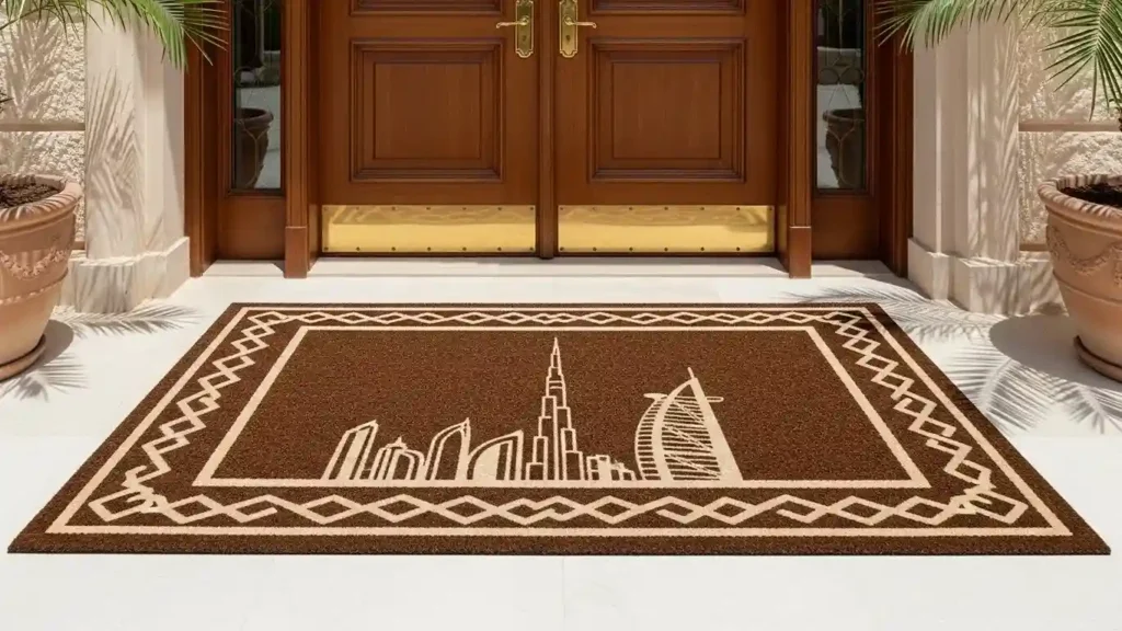 Stylish personalized entrance mats showcased for selection