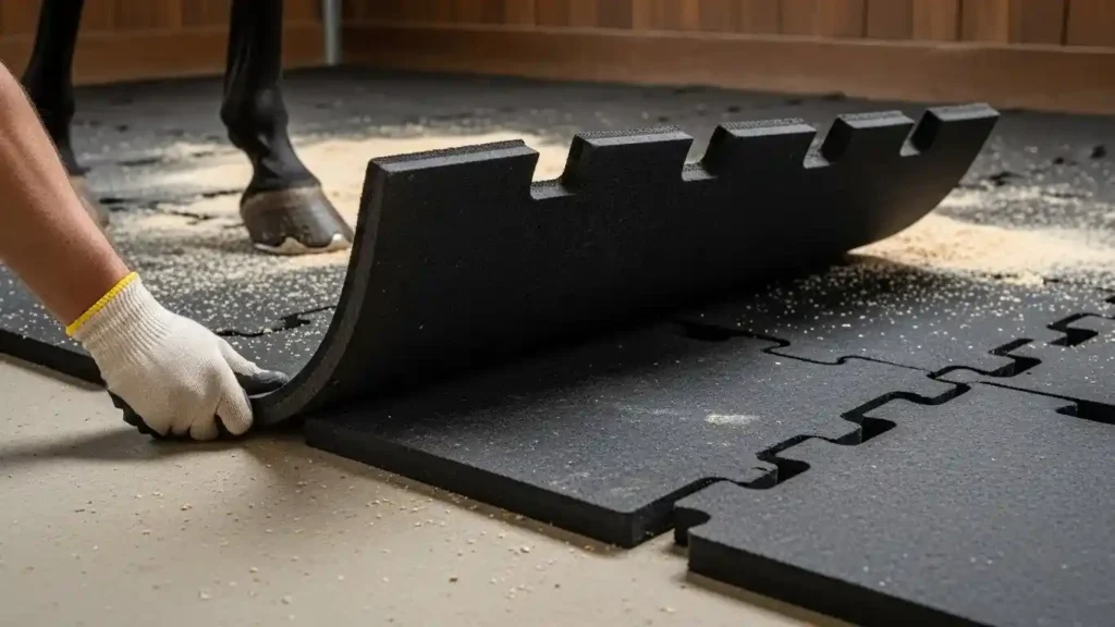 Dubai showcase featuring commercial horse stall mat installations