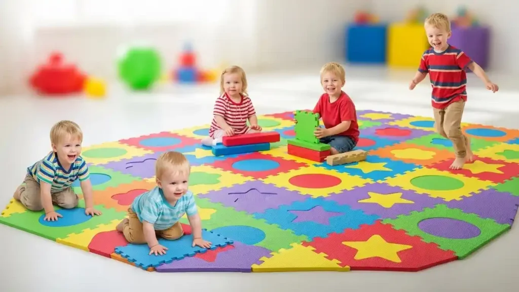 High-quality kids’ mats displayed in Dubai design gallery