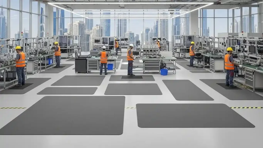 Anti-fatigue mats installed in Dubai workplace project