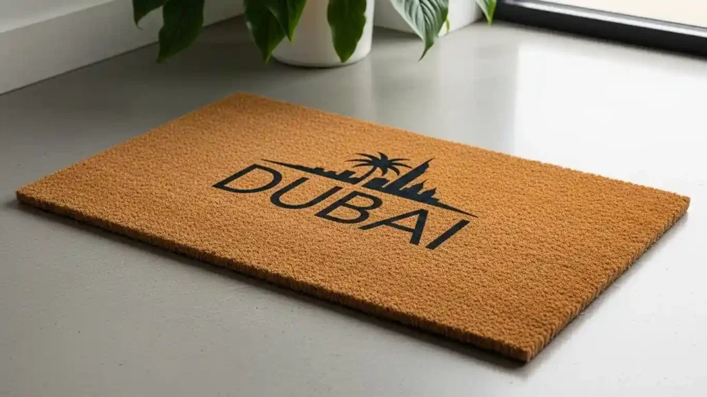 Stylish coir mats displayed in Dubai product gallery
