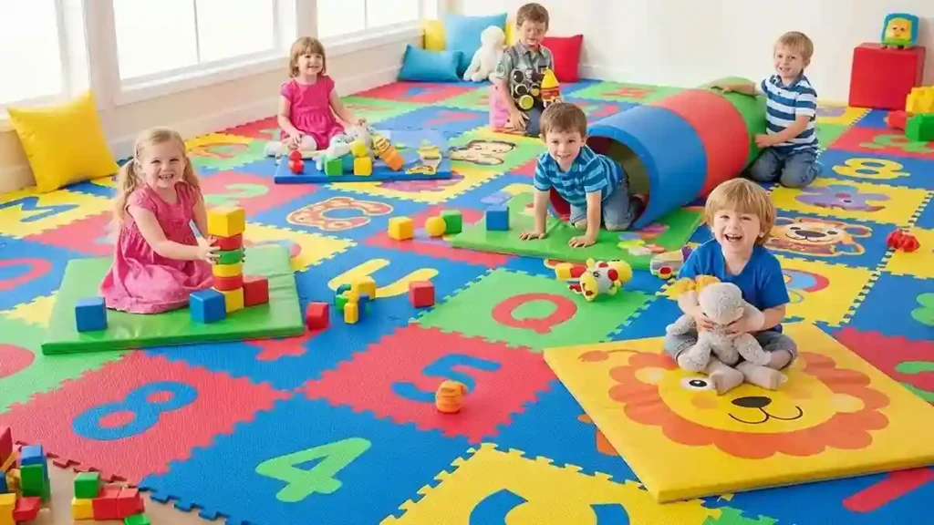 Dubai kids’ mat designs highlighting playful prints and colors